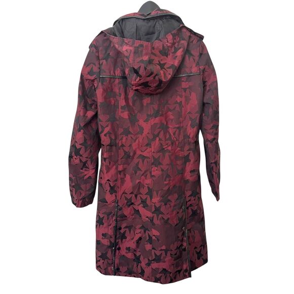AVEC LES FILLES Camo Print Rain Anorak Burgundy Small - Picture 4 of 4